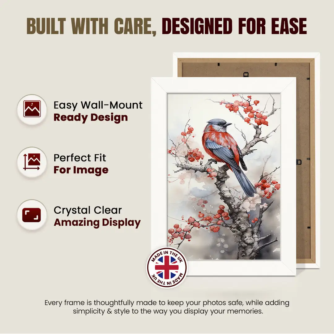 35x28cm Modern White Picture Frame | Beautiful Wall Frame With Perspex Front thumbnail 7