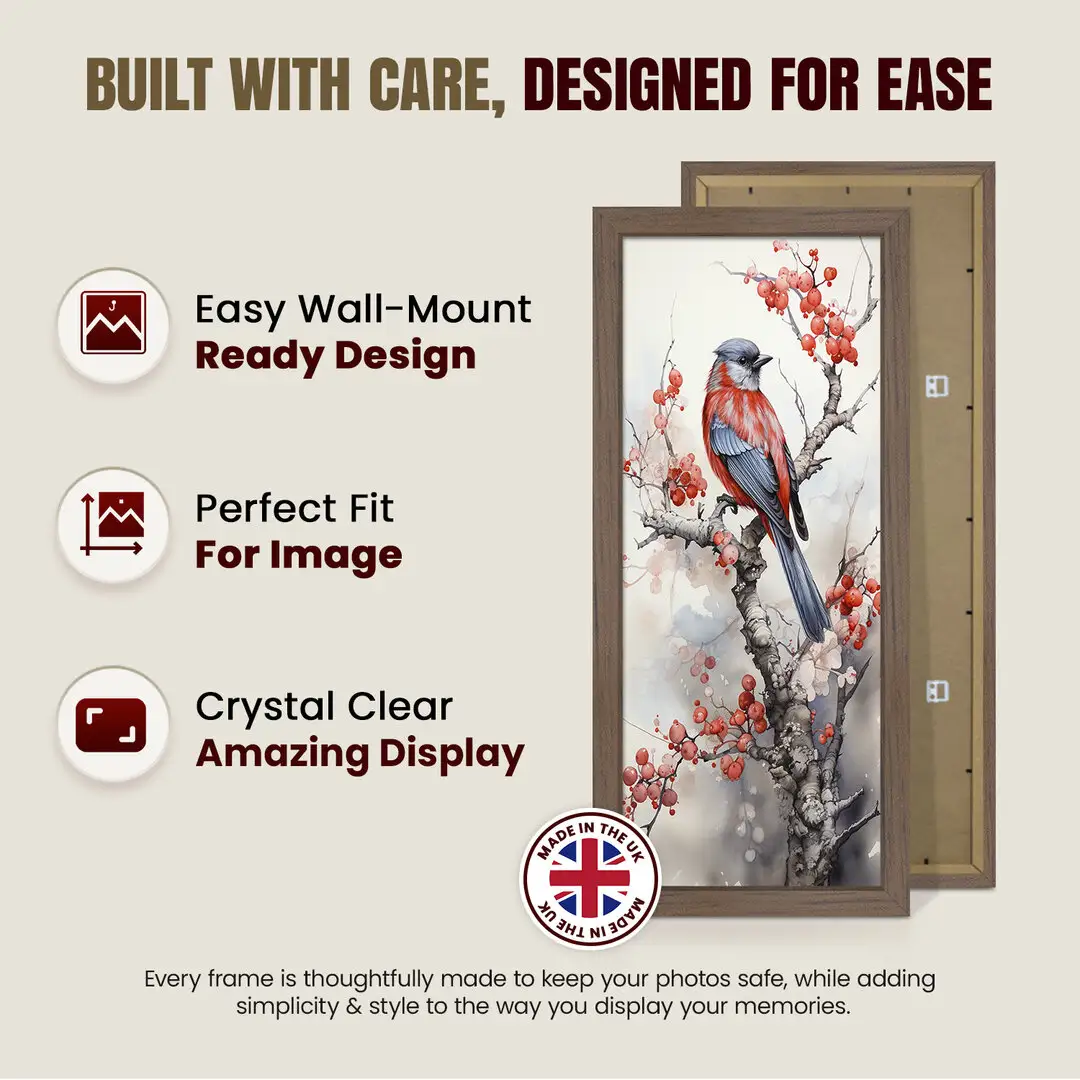 36x12" Modern Walnut Picture Frame - Premium Photo Frame With Perspex Front thumbnail 7