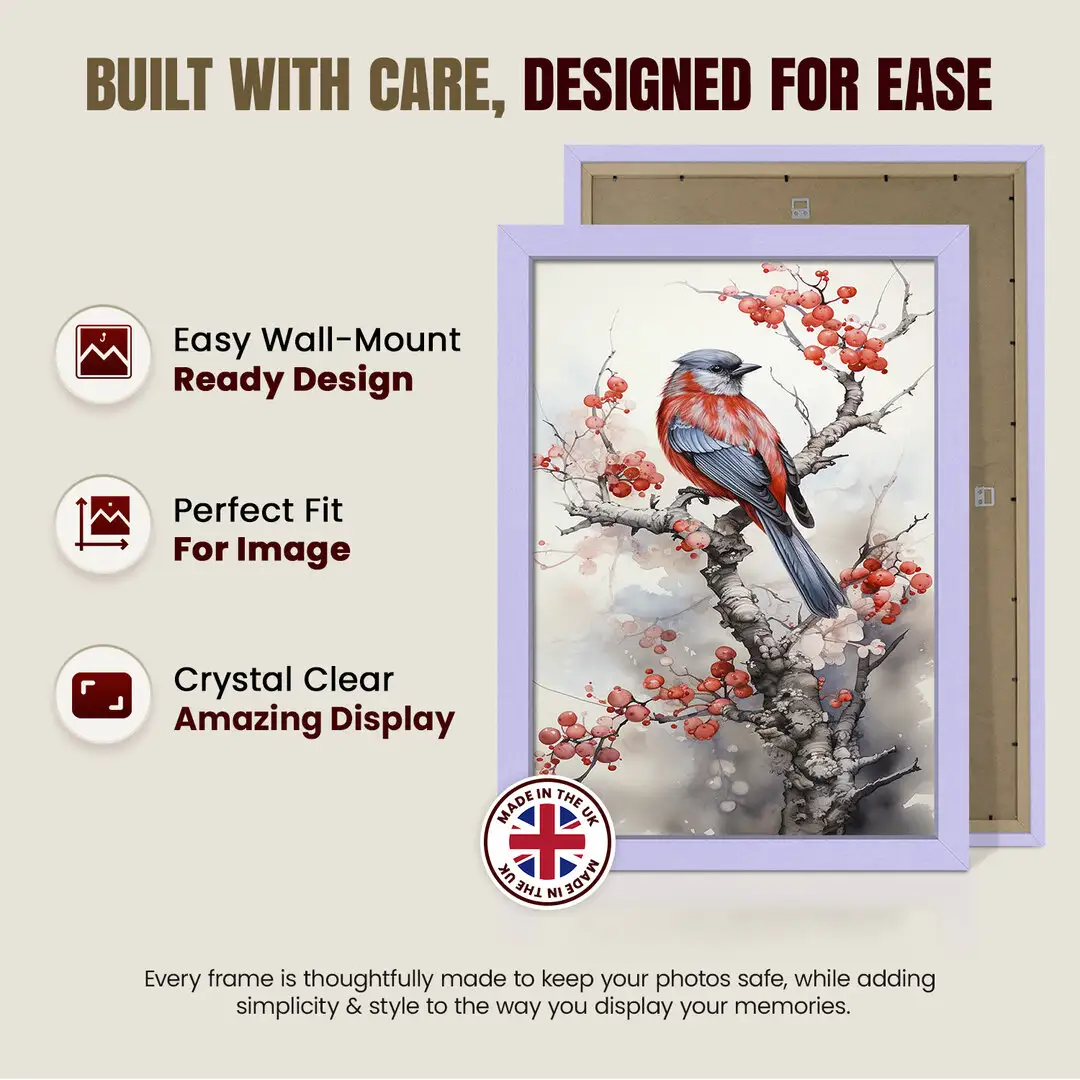 36x24" Modern Purple Picture Frame - Elegant Wall Frame With Perspex Front thumbnail 7