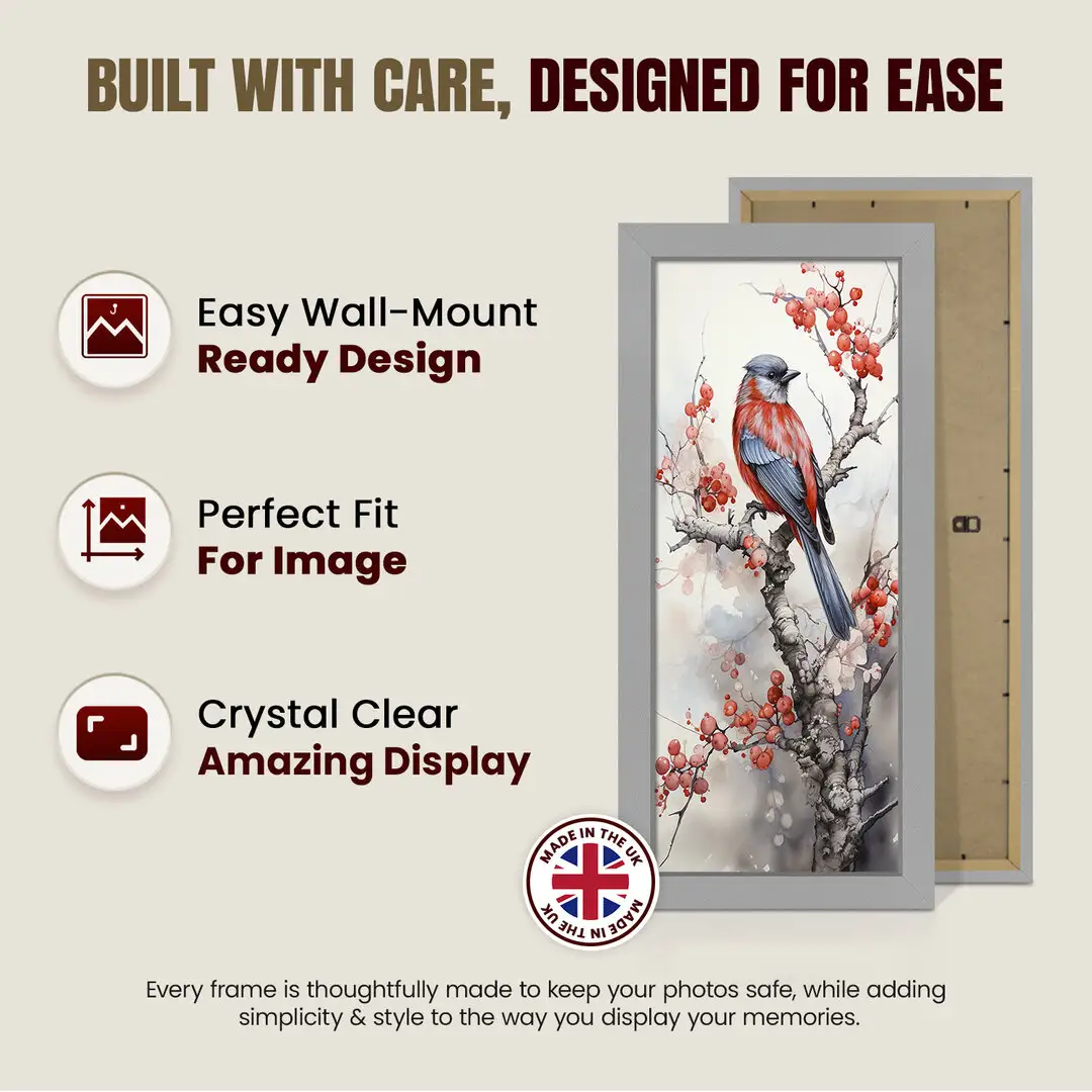 40x20cm Modern Light Grey Picture Frame - Elegant Wall Frame With Perspex Front thumbnail 7