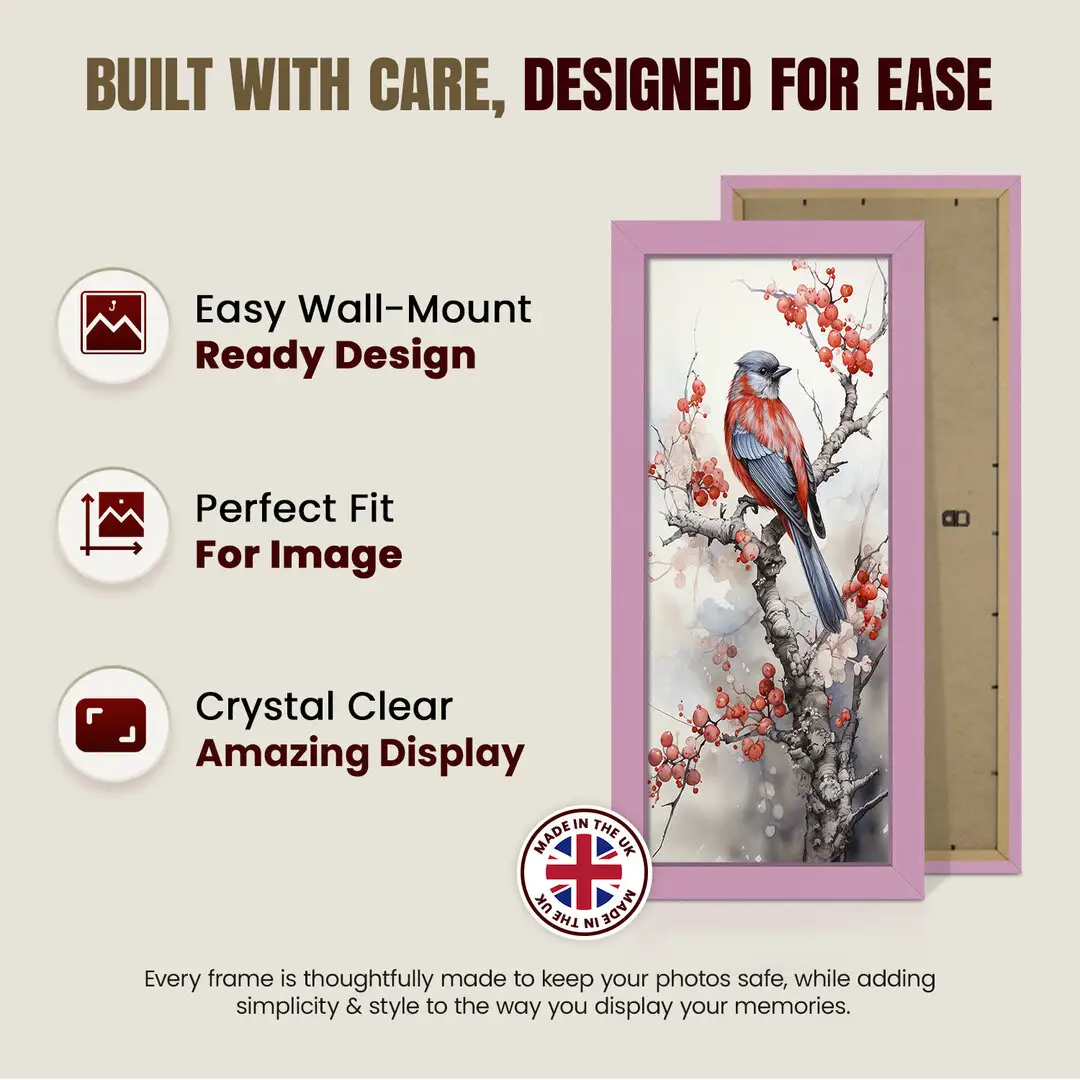 40x20cm Modern Pastel Pink Picture Frame - Elegant Wall Frame With Perspex Front thumbnail 7