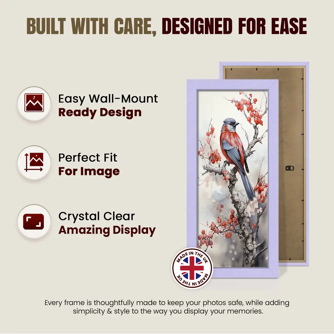 40x20cm Modern Purple Picture Frame | Beautiful Wall Frame With Perspex Front thumbnail 7