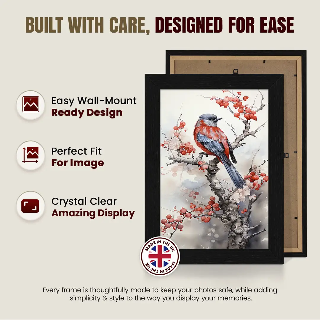 40x30cm Modern Black Picture Frame - Elegant Wall Frame With Perspex Front thumbnail 7