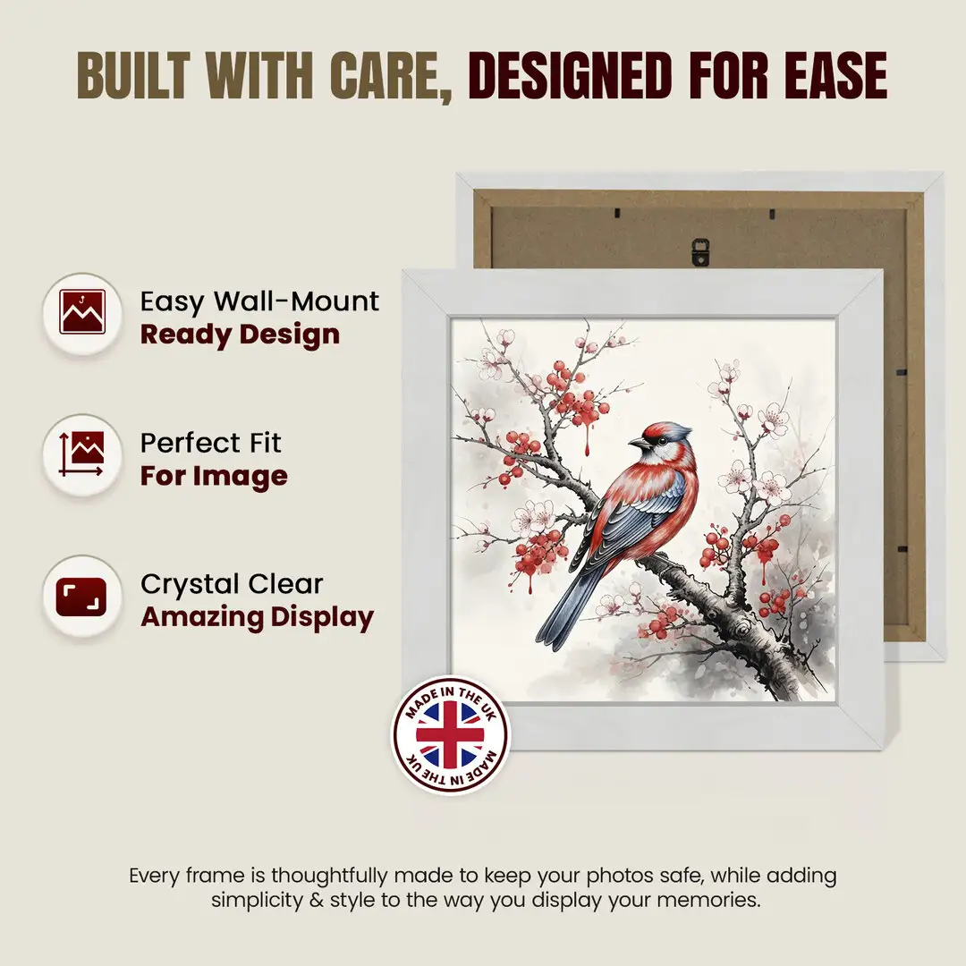 40x40cm Ash White Modern Picture Frame - Elegant Wall Frame With Perspex Front thumbnail 7