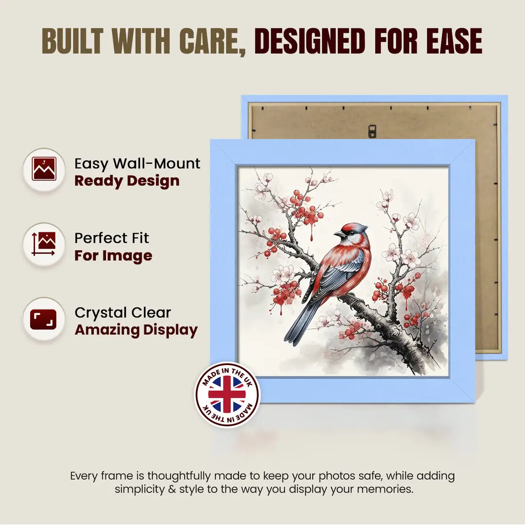 45x45cm Modern Baby Blue Picture Frame | Beautiful Wall Frame With Perspex Front thumbnail 7
