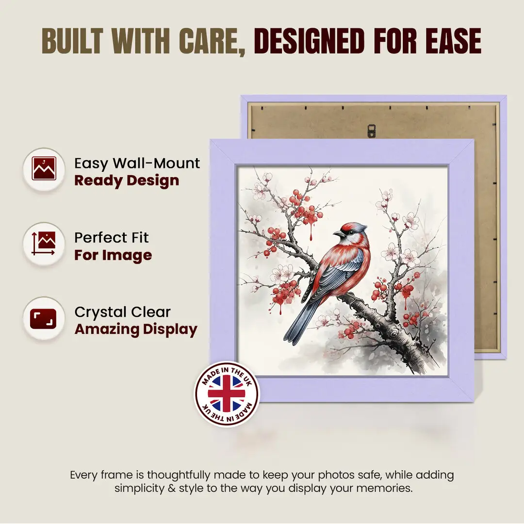 45x45cm Modern Purple Picture Frame | Beautiful Wall Frame With Perspex Front thumbnail 7