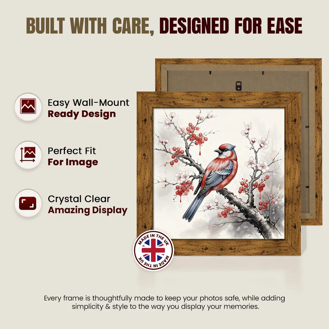 45x45cm Modern Rustic Oak Picture Frame - Premium Photo Frame With Perspex Front thumbnail 7