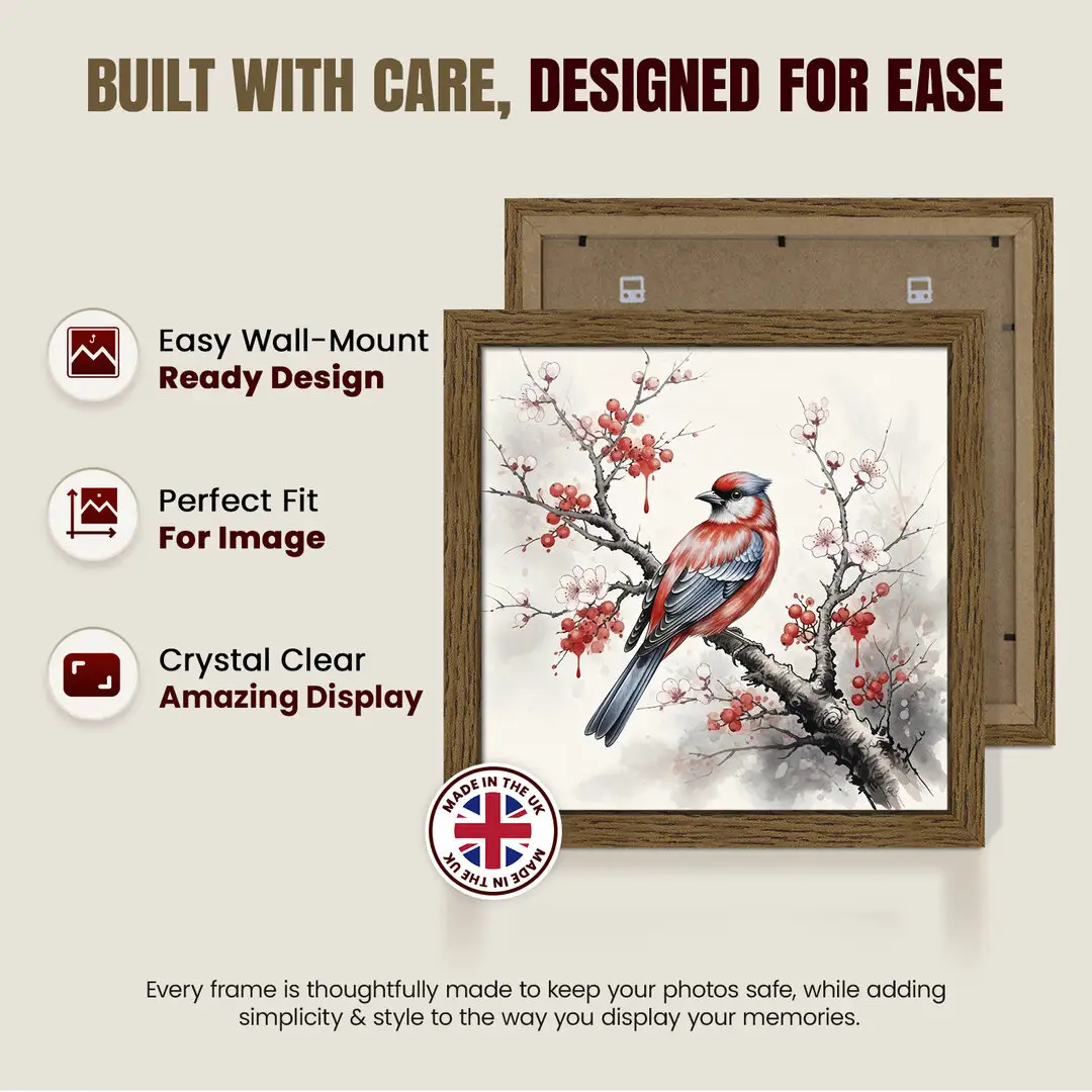 60x60cm Modern Dark Oak Picture Frame | Beautiful Wall Frame With Perspex Front thumbnail 7