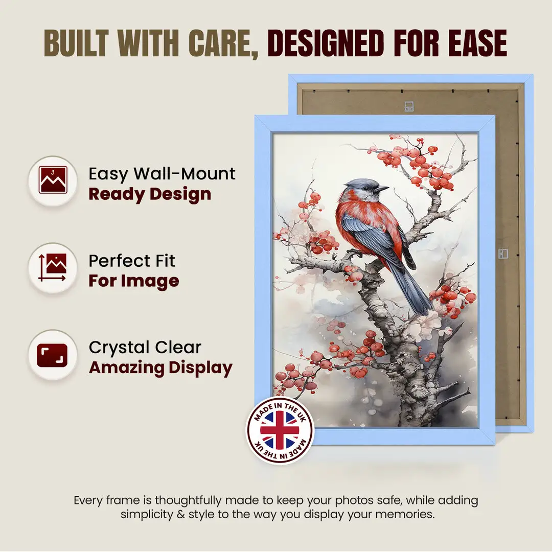 70x50cm Modern Baby Blue Picture Frame - Premium Photo Frame With Perspex Front thumbnail 7