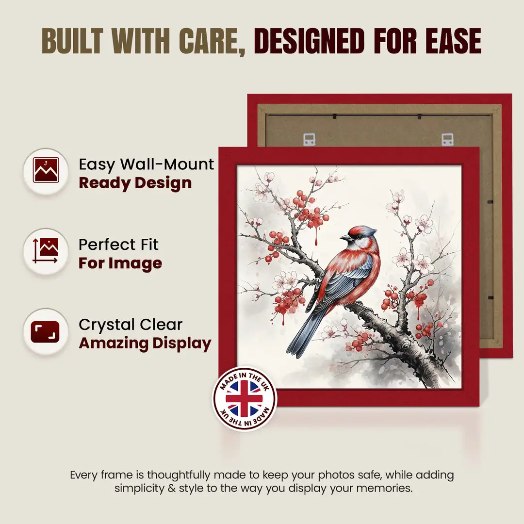 70x70cm Modern Red Picture Frame - Elegant Wall Frame With Perspex Front thumbnail 7