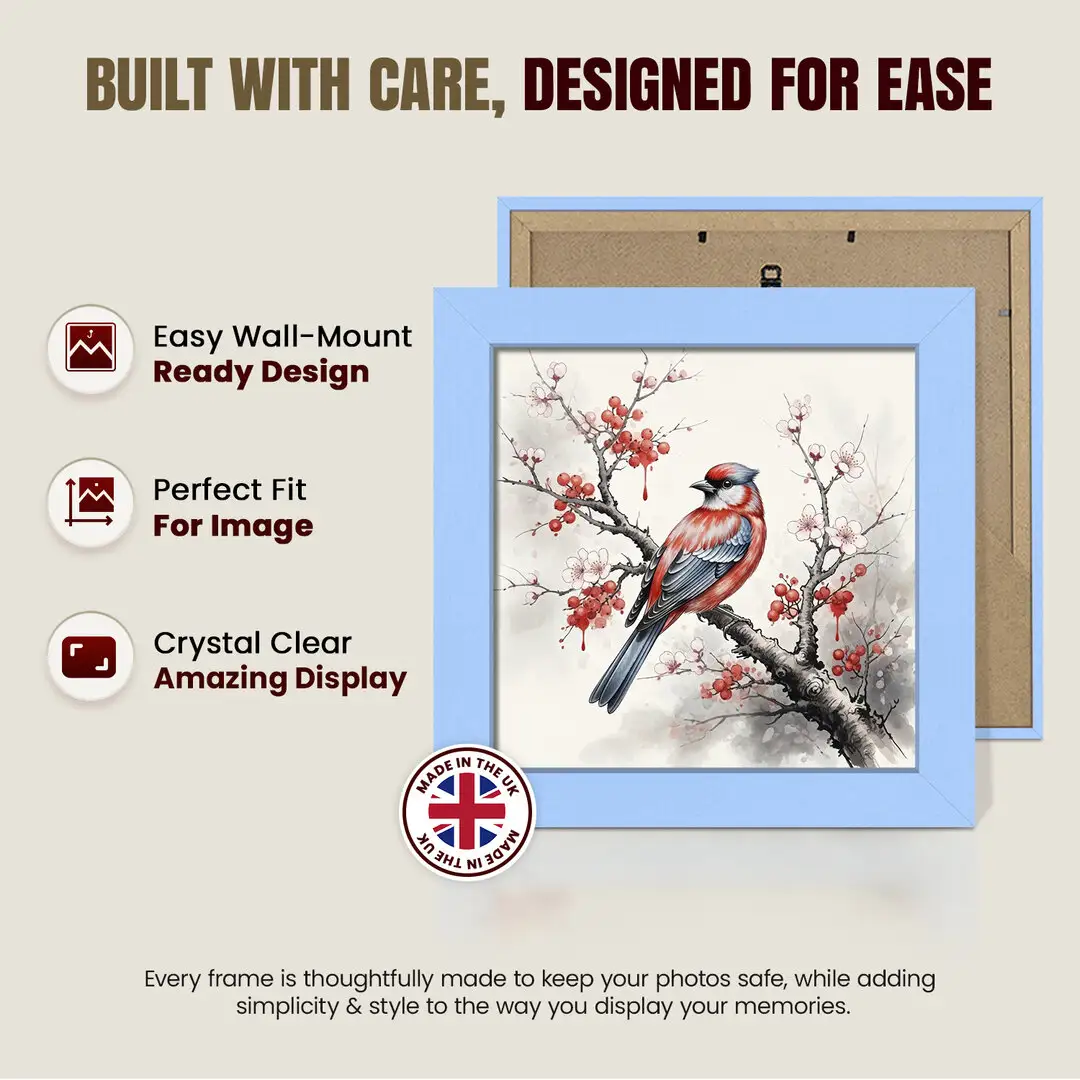 7x7" Modern Baby Blue Picture Frame - Premium Photo Frame With Perspex Front thumbnail 7