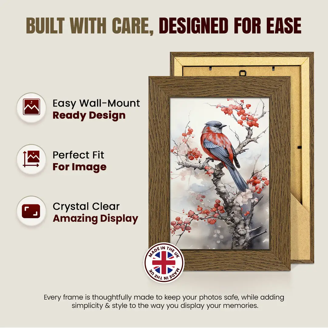 8x6" Modern Dark Oak Picture Frame - Premium Photo Frame With Perspex Front thumbnail 7