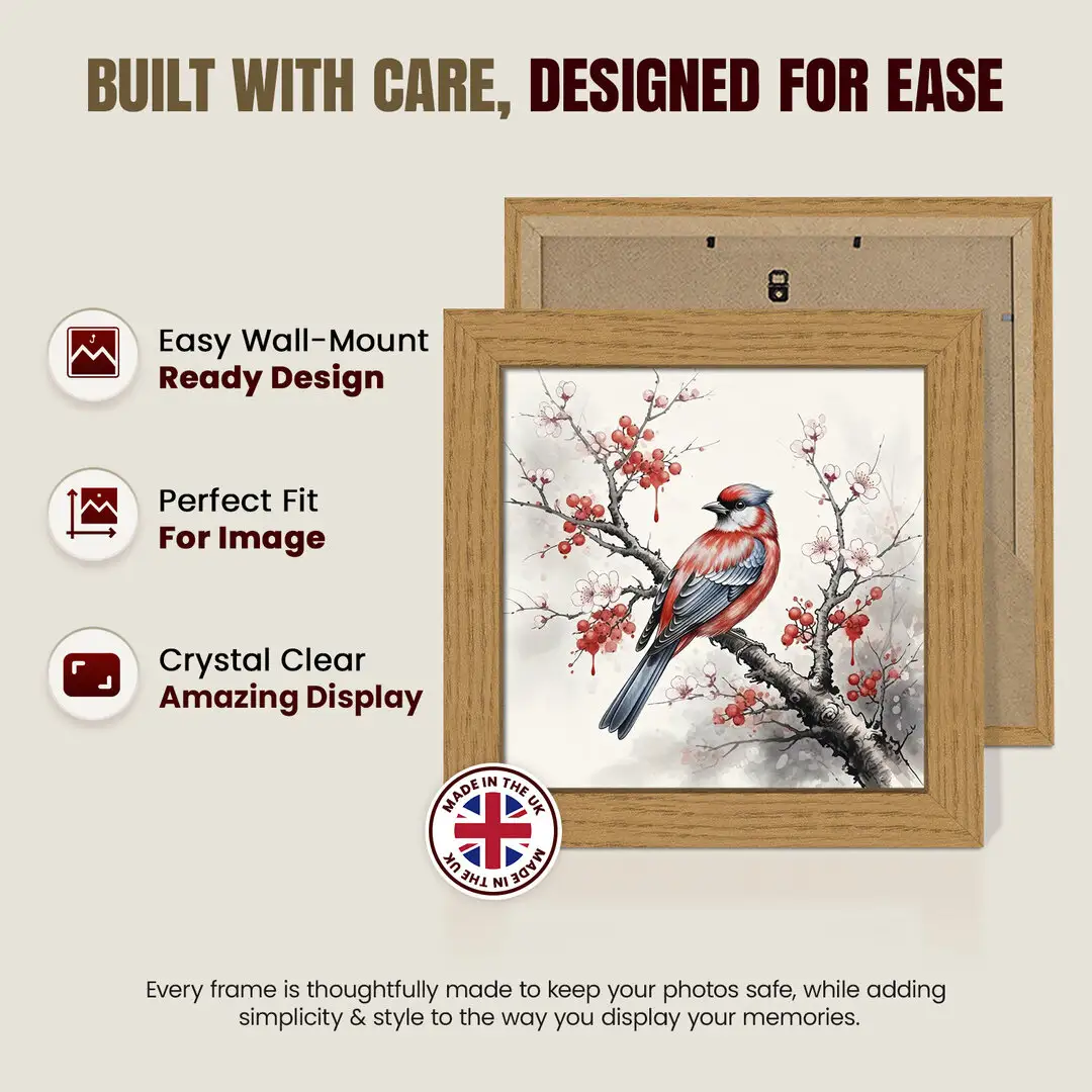 8x8" Modern Oak Picture Frame - Elegant Wall Frame With Perspex Front thumbnail 7