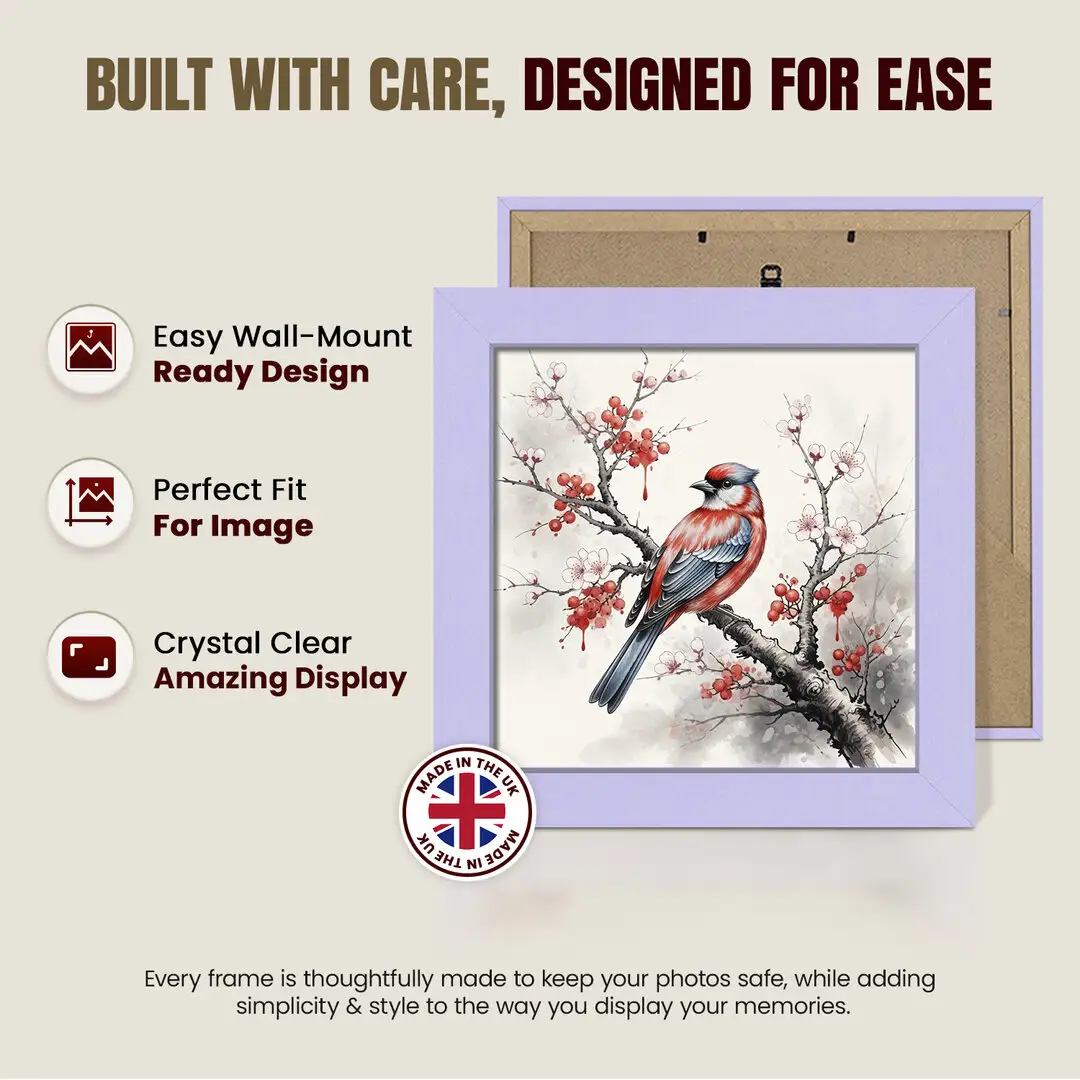 8x8" Modern Purple Picture Frame - Elegant Wall Frame With Perspex Front thumbnail 7