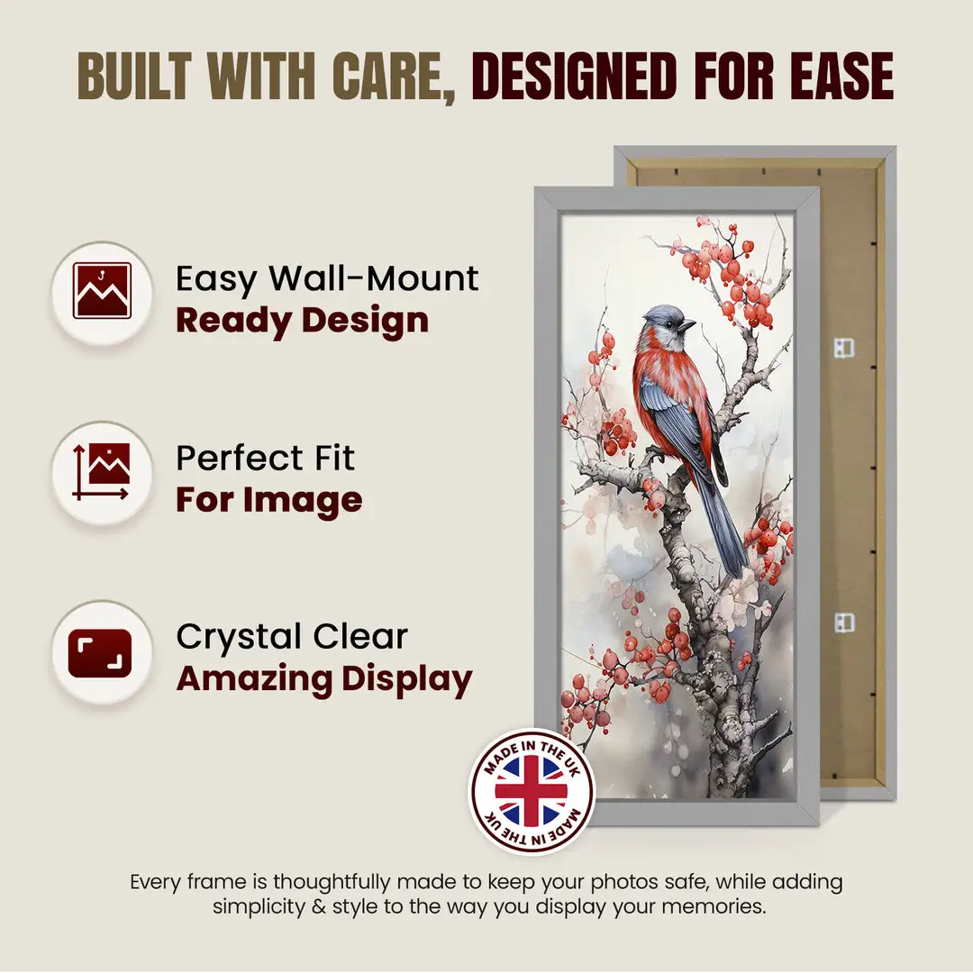 90x30cm Modern Light Grey Picture Frame - Elegant Wall Frame With Perspex Front thumbnail 7