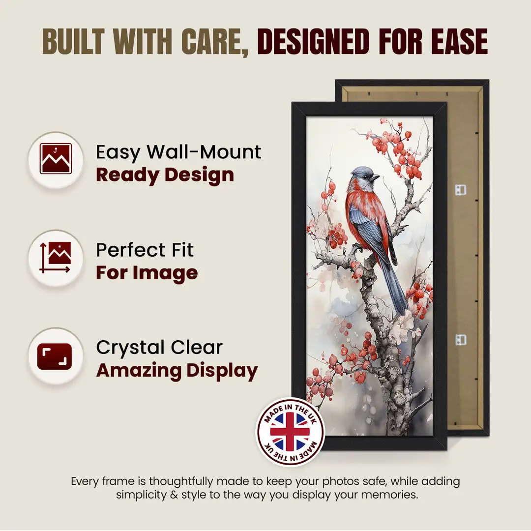 90x30cm Modern Matte Black Picture Frame | Beautiful Wall Frame With Perspex Front thumbnail 7