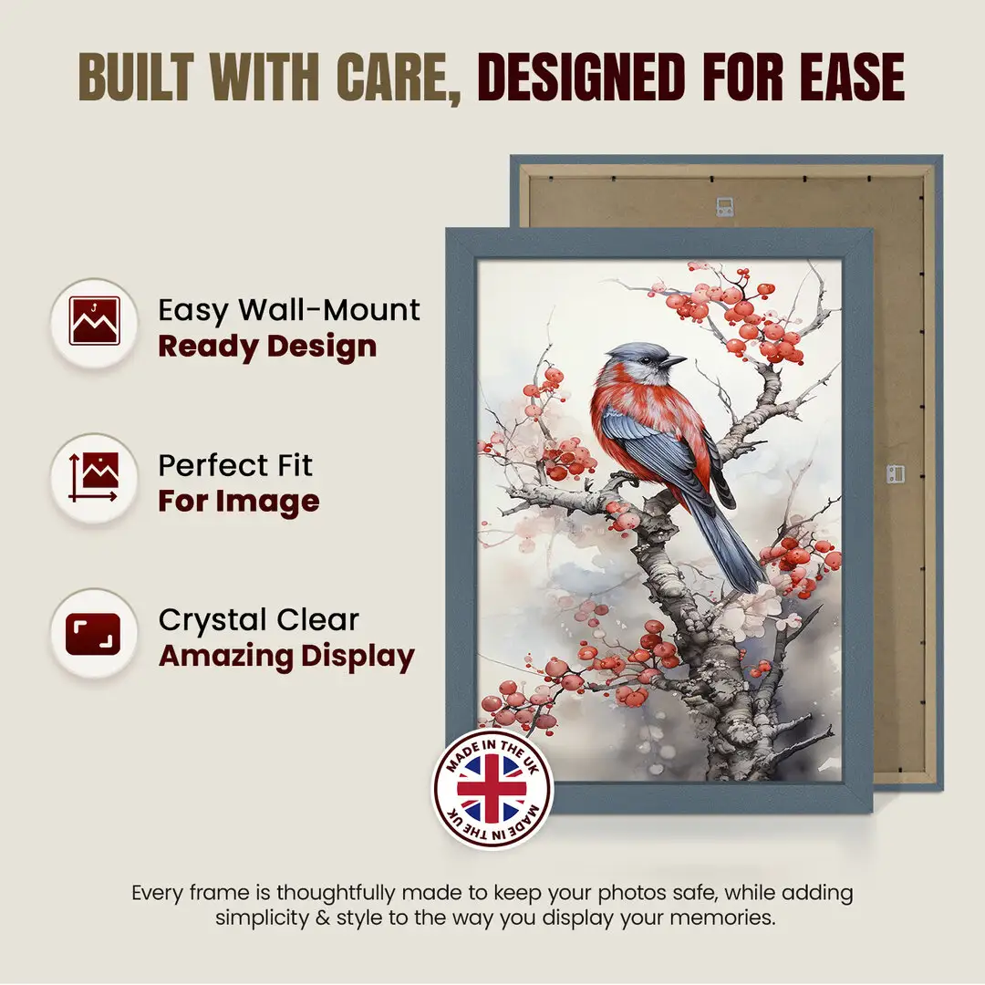 90x60cm Modern Navy Blue Picture Frame - Elegant Wall Frame With Perspex Front thumbnail 7