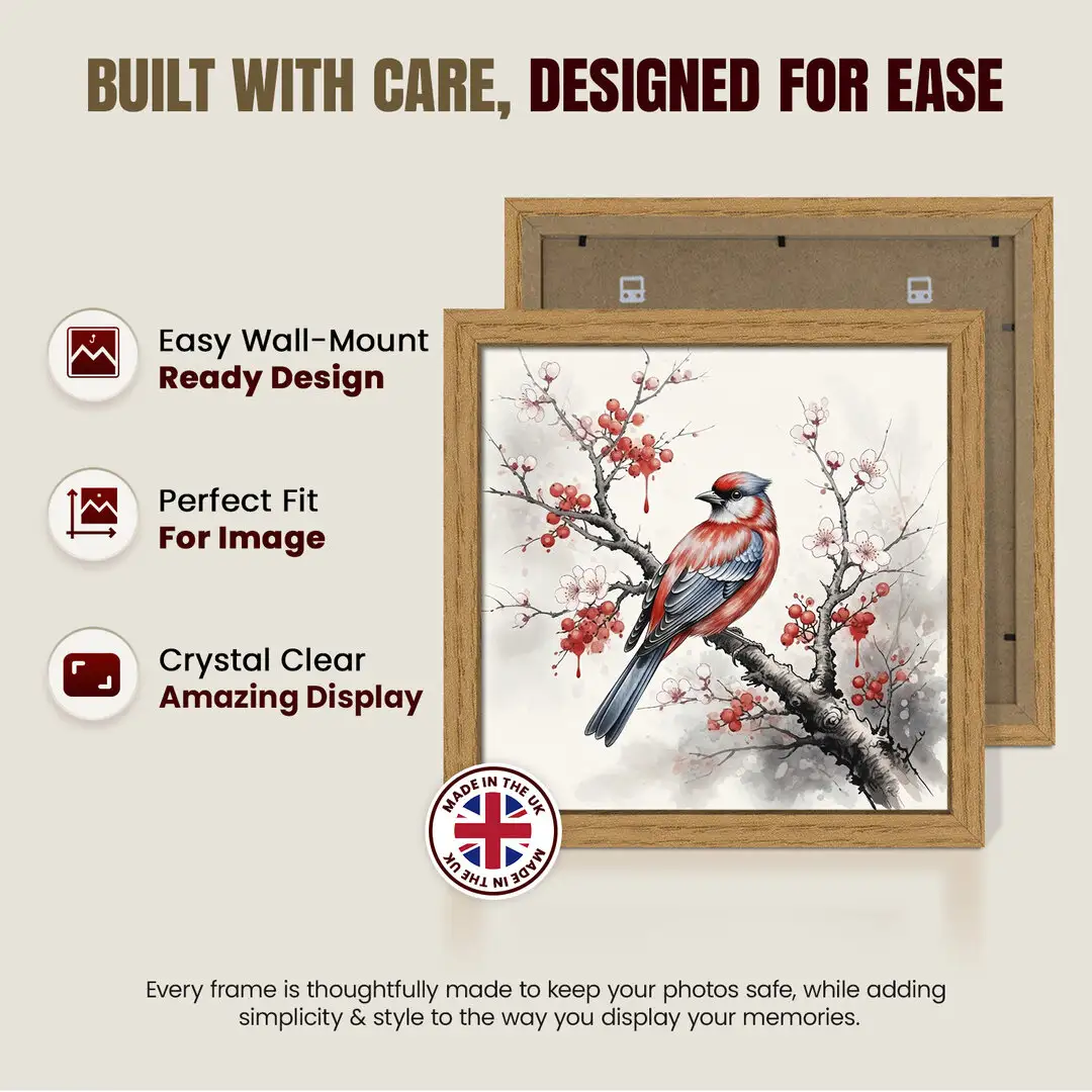 90x90cm Modern Oak Picture Frame - Elegant Wall Frame With Perspex Front thumbnail 7