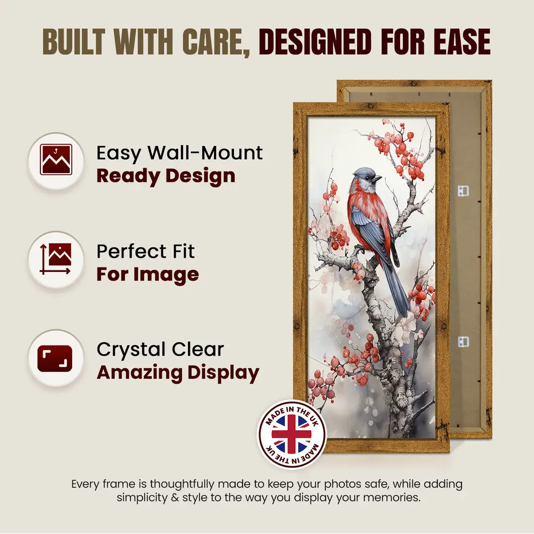95x33cm Modern Rustic Oak Picture Frame | Beautiful Wall Frame With Perspex Front thumbnail 7