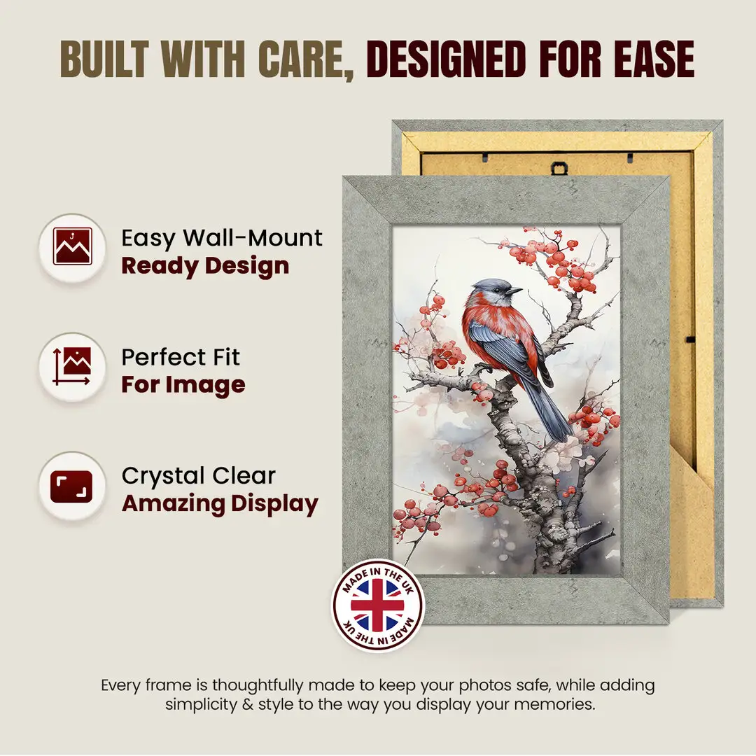 9x6" Modern Grey Marble Picture Frame | Beautiful Wall Frame With Perspex Front thumbnail 7
