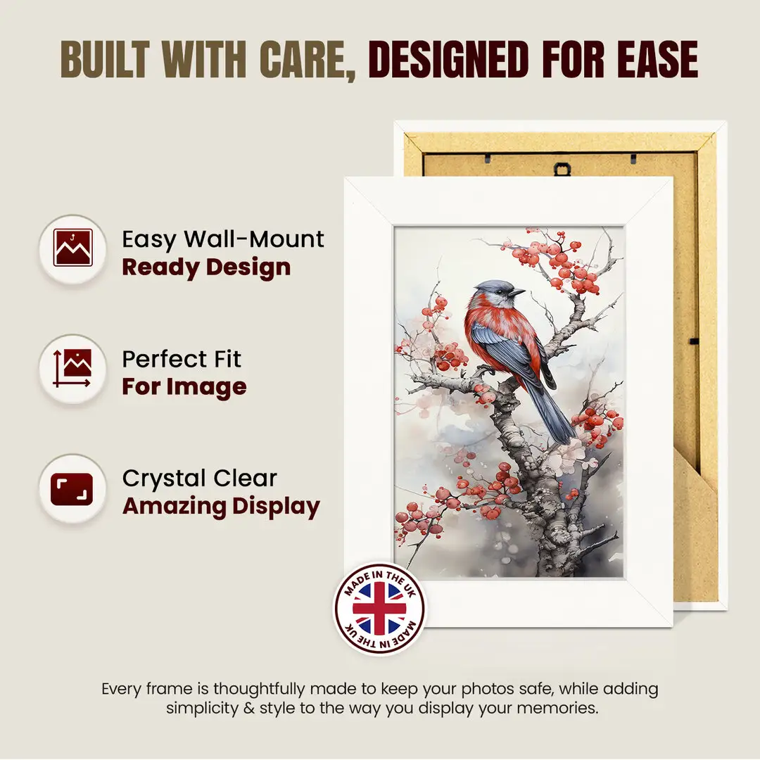 9x7" Modern White Picture Frame | Beautiful Wall Frame With Perspex Front thumbnail 7