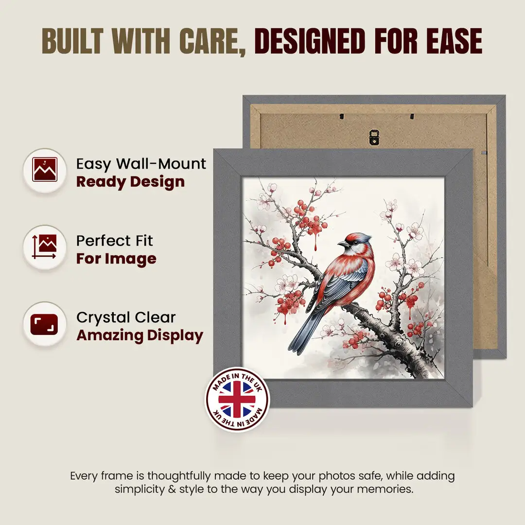 9x9" Modern Dark Grey Picture Frame - Elegant Wall Frame With Perspex Front thumbnail 7