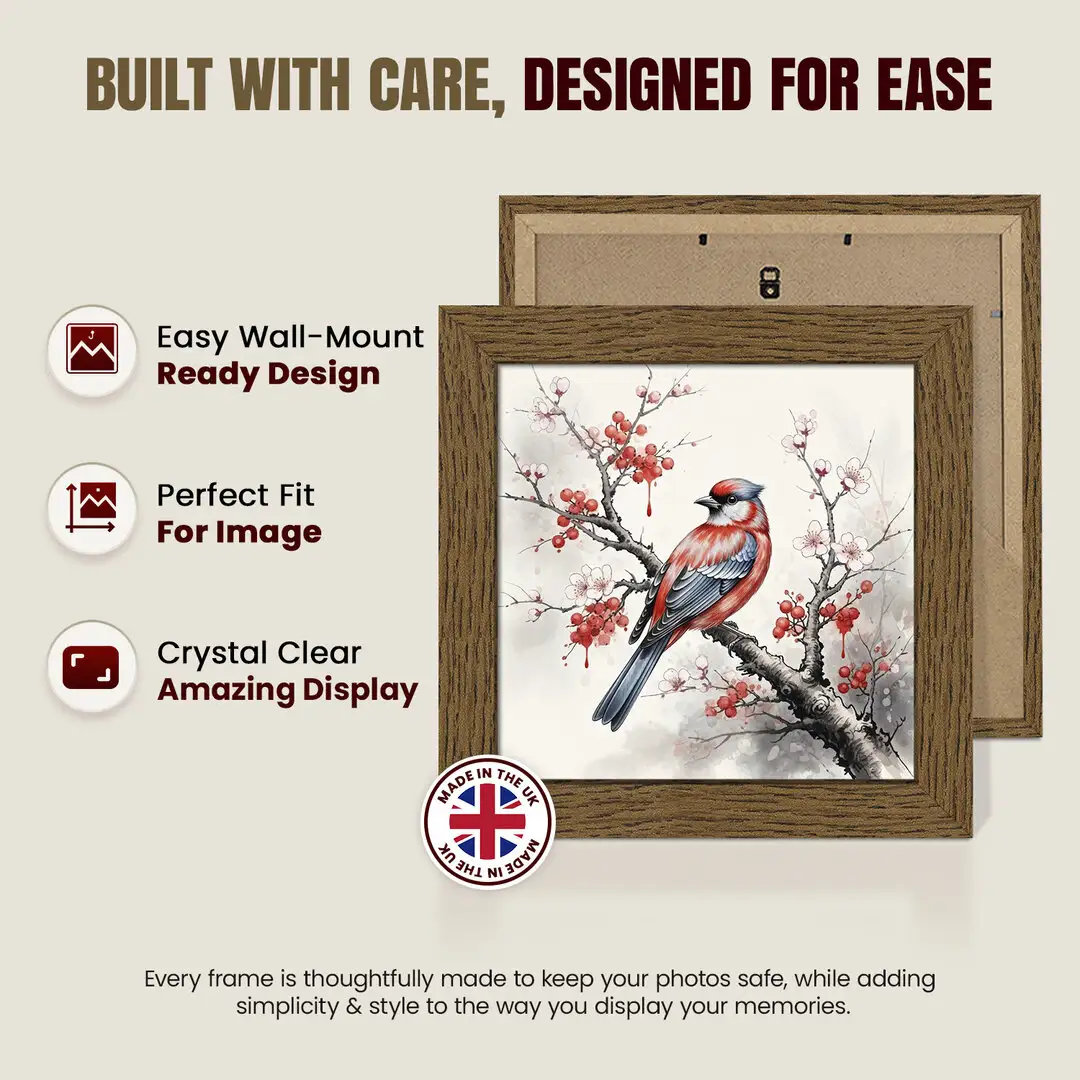 9x9" Modern Dark Oak Picture Frame - Premium Photo Frame With Perspex Front thumbnail 7