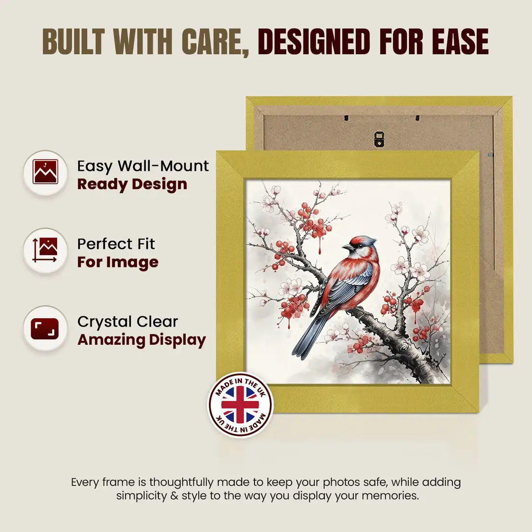 9x9" Modern Gold Picture Frame - Elegant Wall Frame With Perspex Front thumbnail 7