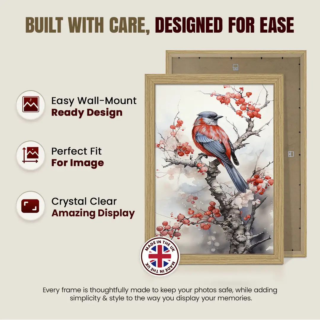 A1 Modern Light Oak Picture Frame | Beautiful Wall Frame With Perspex Front thumbnail 7