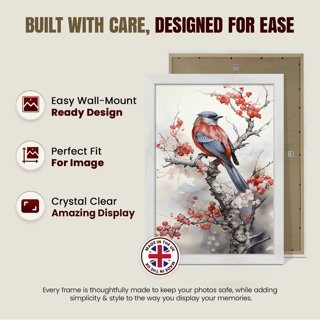 A2 Ash White Modern Picture Frame | Beautiful Wall Frame With Perspex Front thumbnail 7