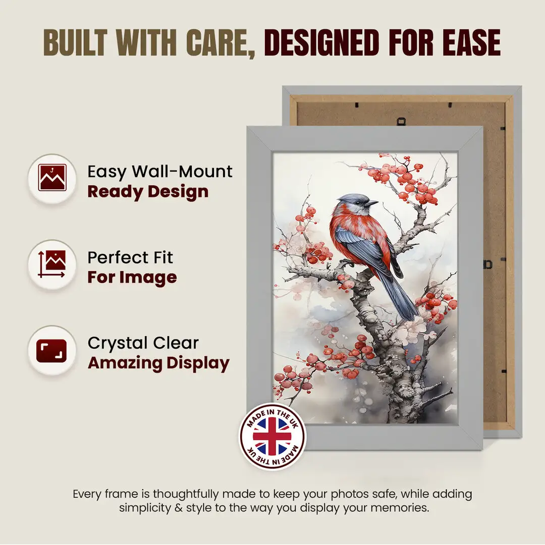 A3 Modern Light Grey Picture Frame - Premium Photo Frame With Perspex Front thumbnail 7