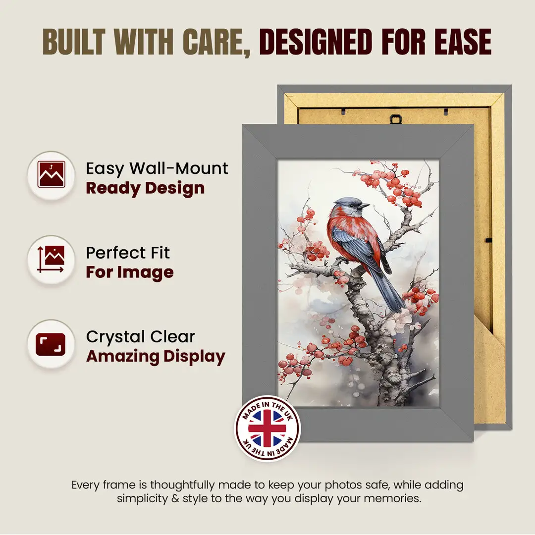 A5 Modern Dark Grey Picture Frame | Beautiful Wall Frame With Perspex Front thumbnail 7