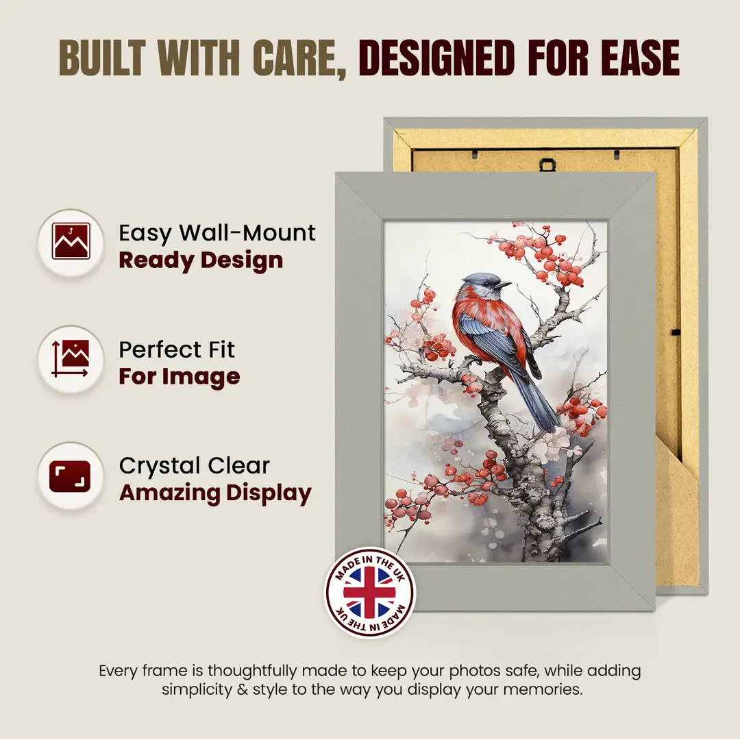 A5 Modern Light Grey Picture Frame - Premium Photo Frame With Perspex Front thumbnail 7