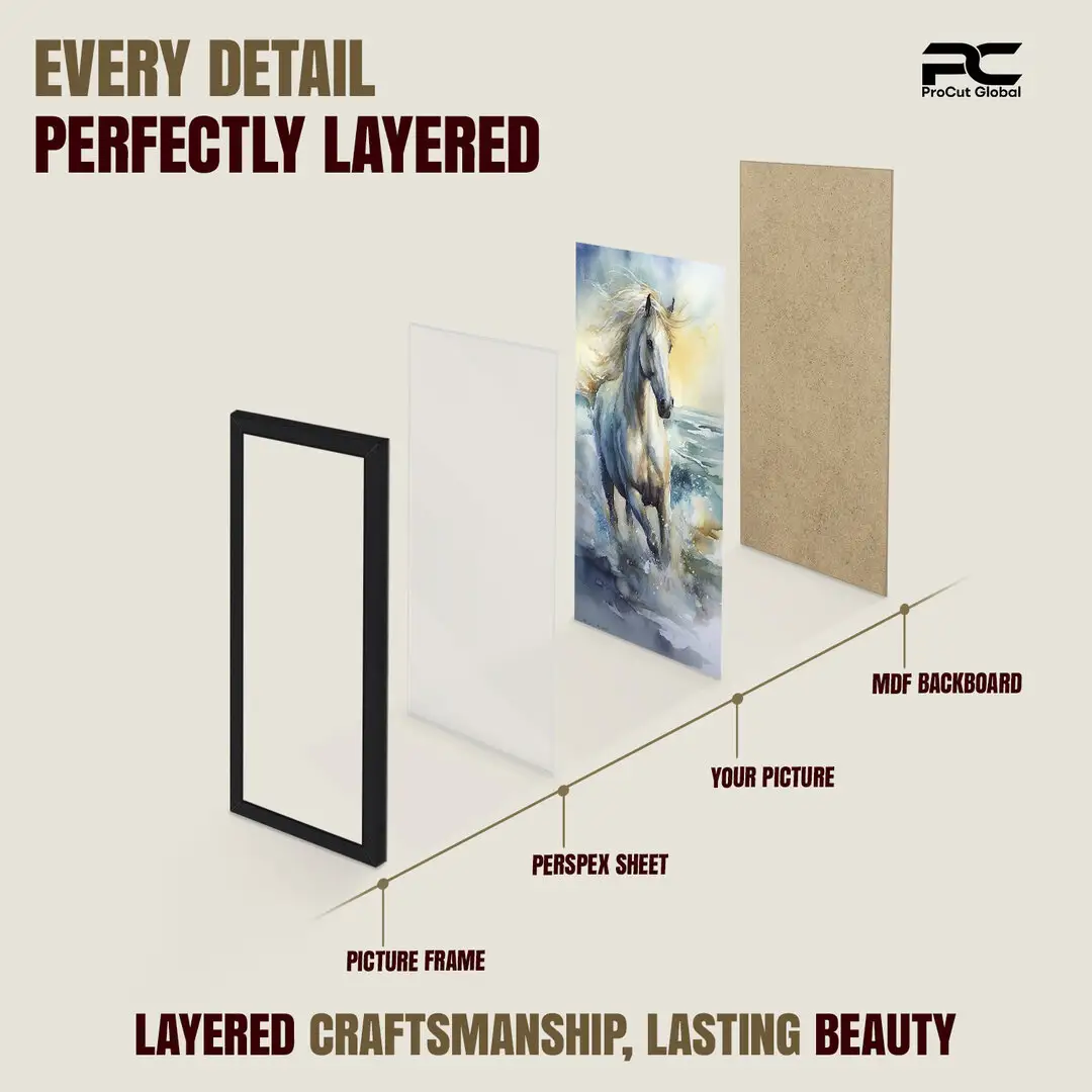 22x11" Modern Matte Black Picture Frame | Beautiful Wall Frame With Perspex Front thumbnail 3