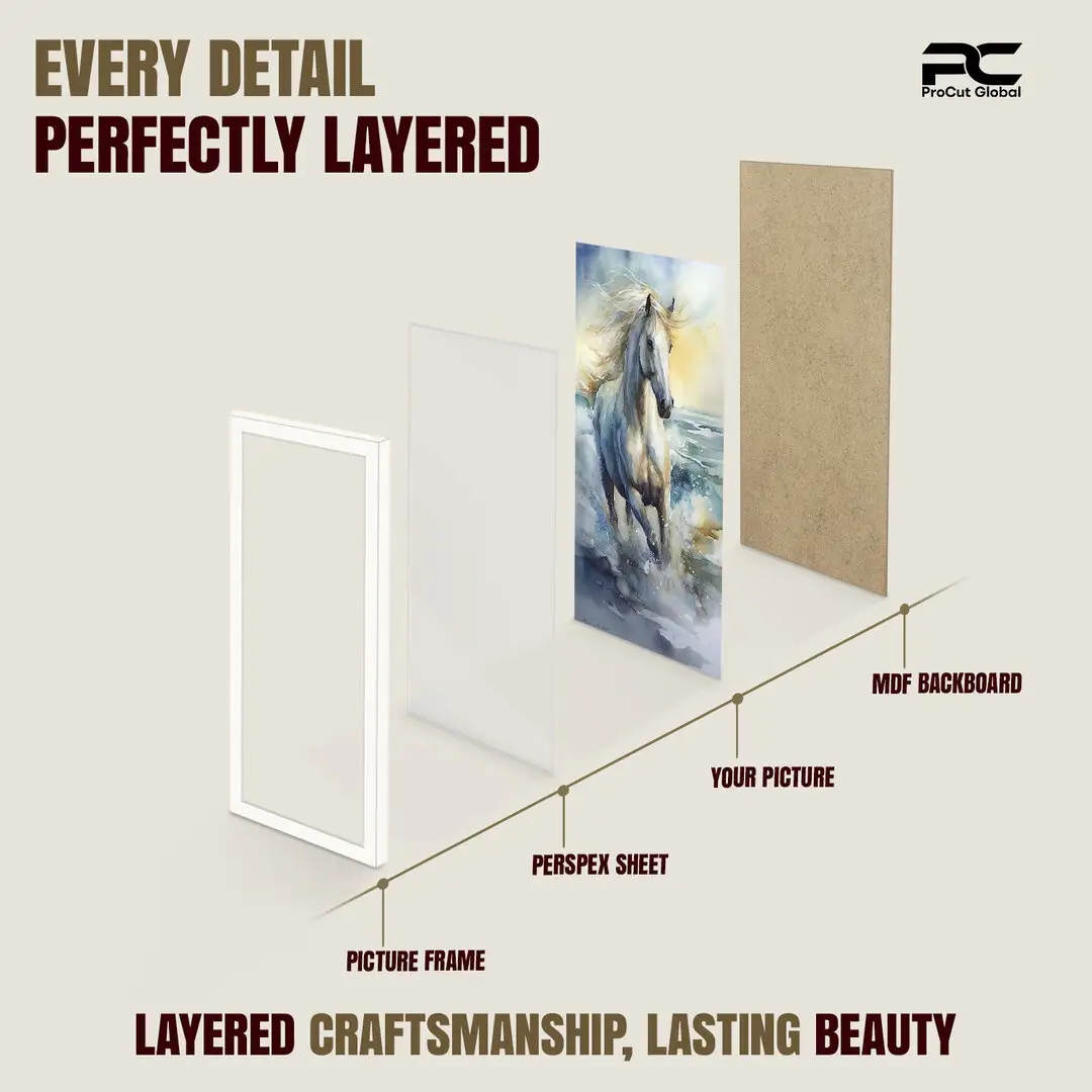 22x8" Modern White Picture Frame - Elegant Wall Frame With Perspex Front thumbnail 3