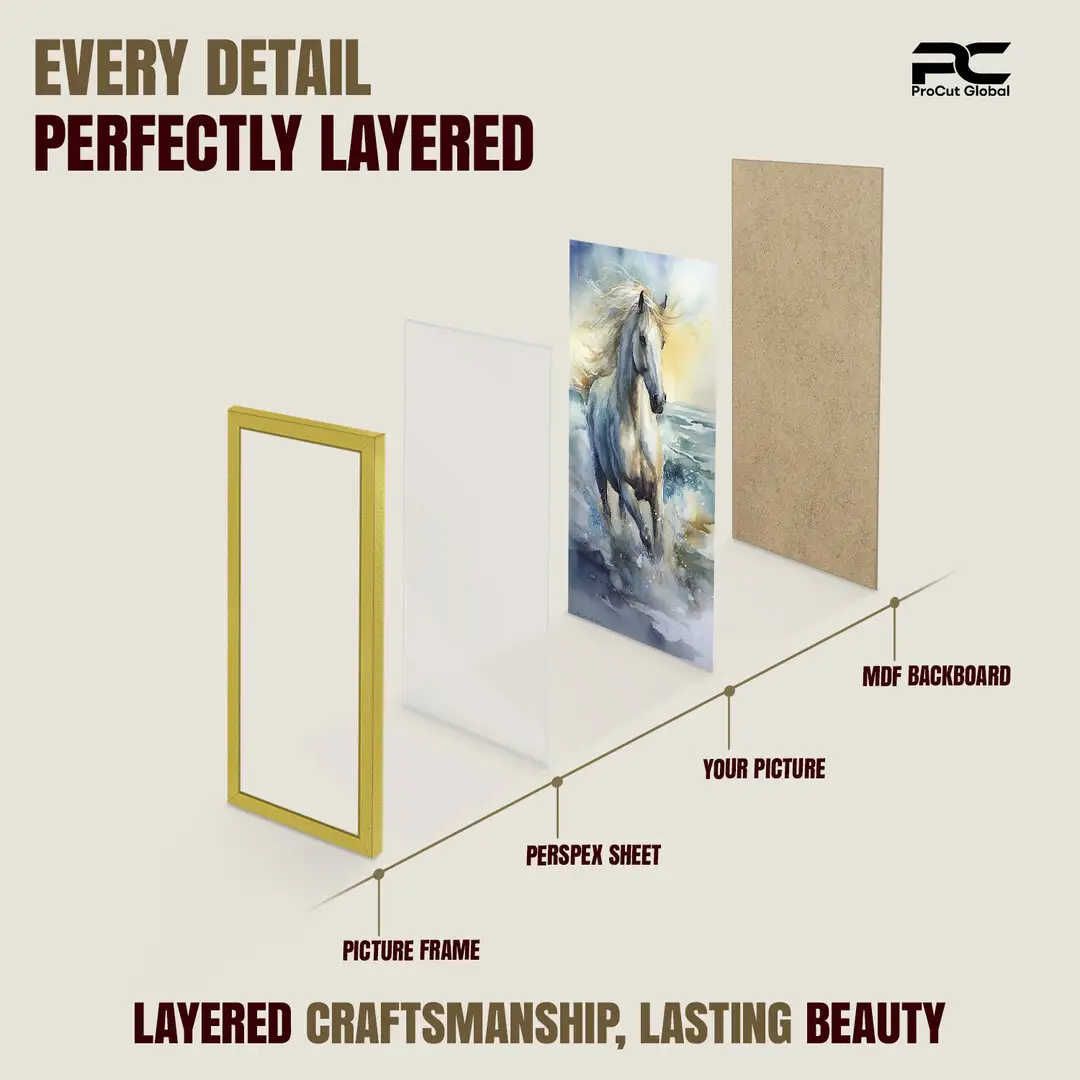 22x9" Modern Gold Picture Frame - Elegant Wall Frame With Perspex Front thumbnail 3