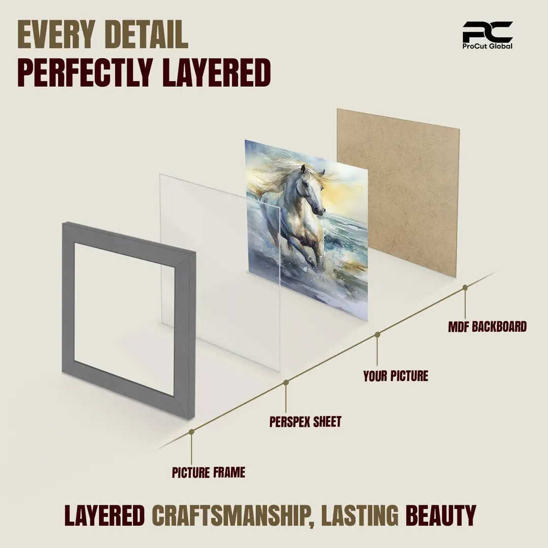 25x25cm Modern Dark Grey Picture Frame - Premium Photo Frame With Perspex Front thumbnail 3