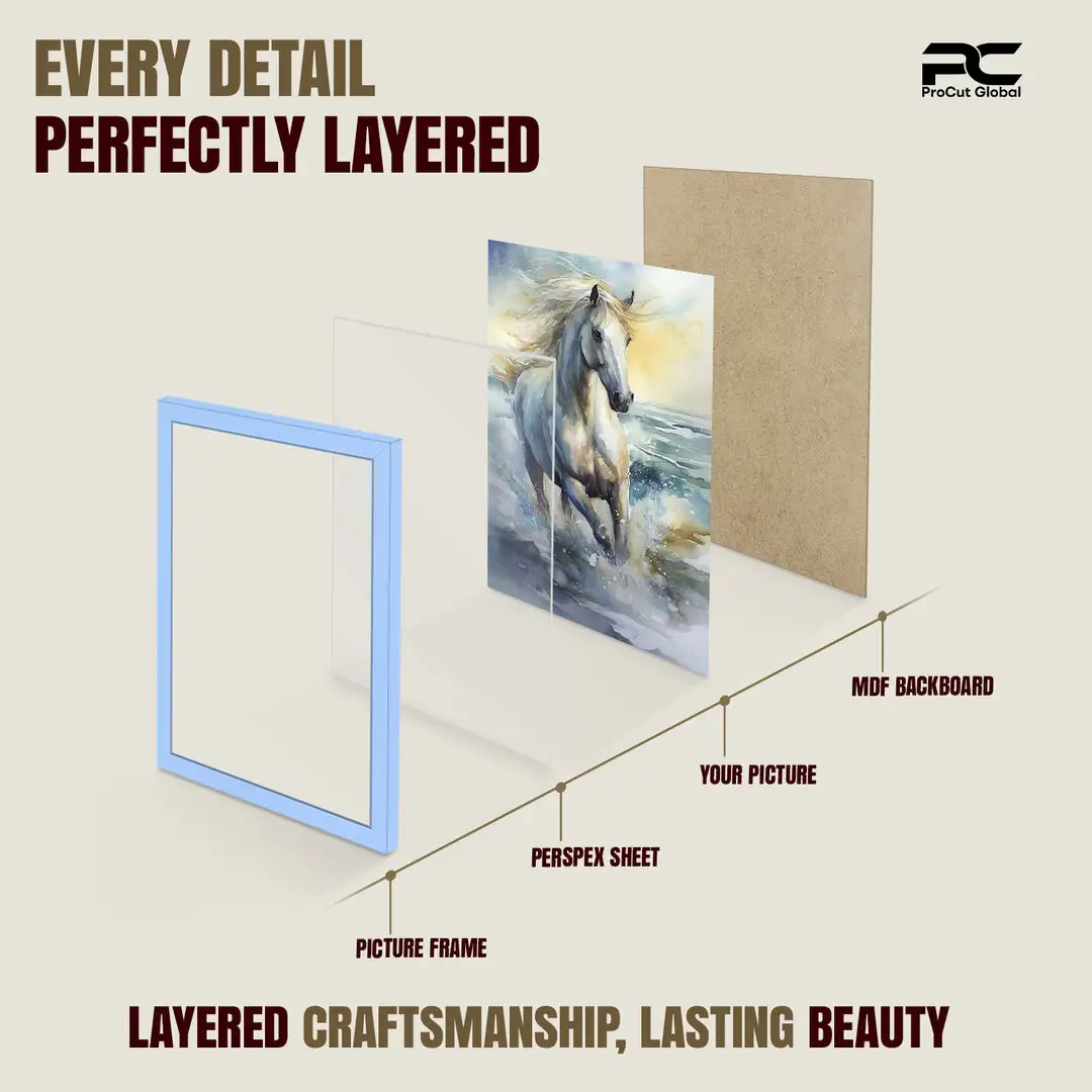 A5 Modern Baby Blue Picture Frame - Elegant Wall Frame With Perspex Front thumbnail 3