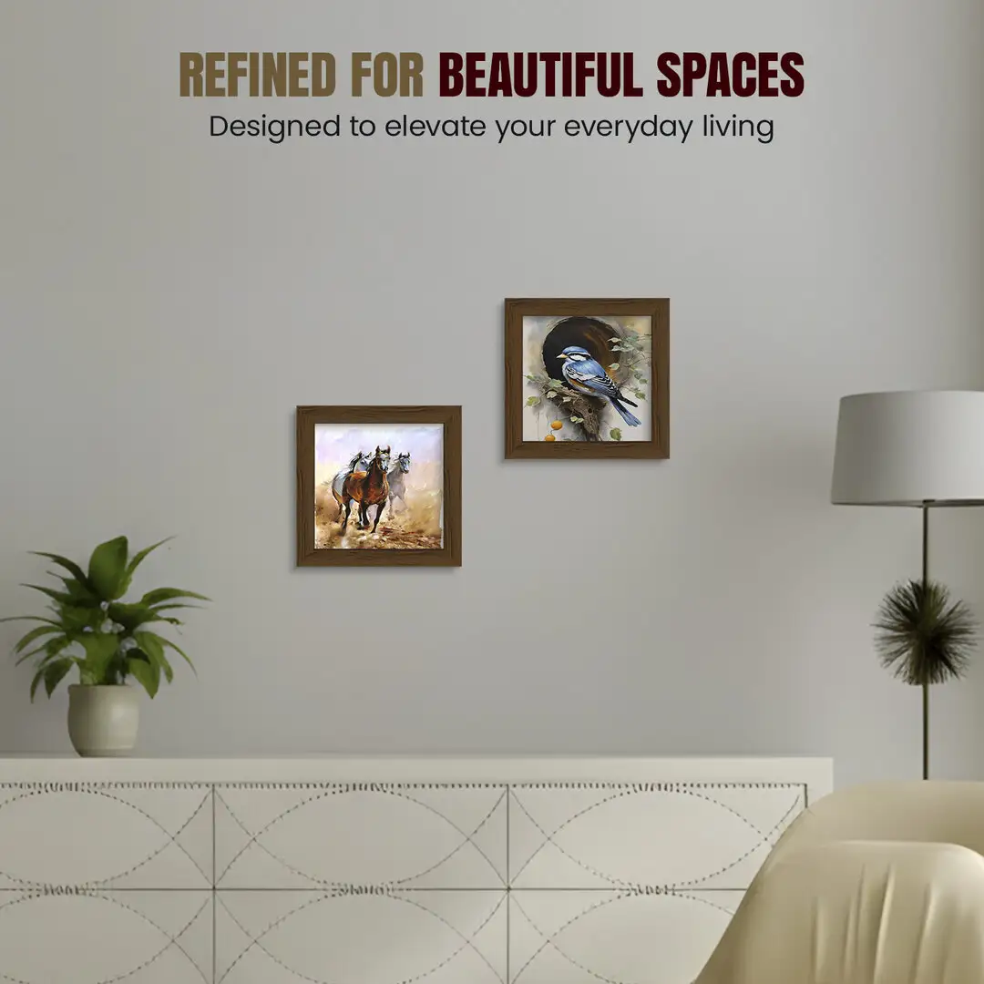 10x10" Modern Walnut Picture Frame - Premium Photo Frame With Perspex Front thumbnail 2