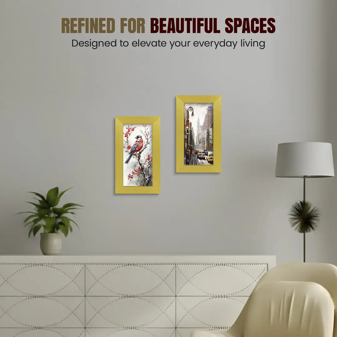 10x4" Modern Gold Picture Frame | Beautiful Wall Frame With Perspex Front thumbnail 2