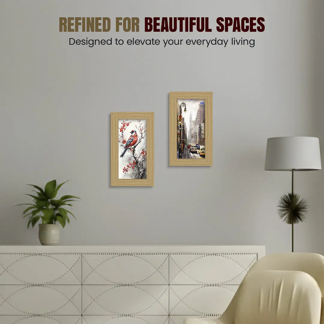10x5" Modern Light Oak Picture Frame - Elegant Wall Frame With Perspex Front thumbnail 2
