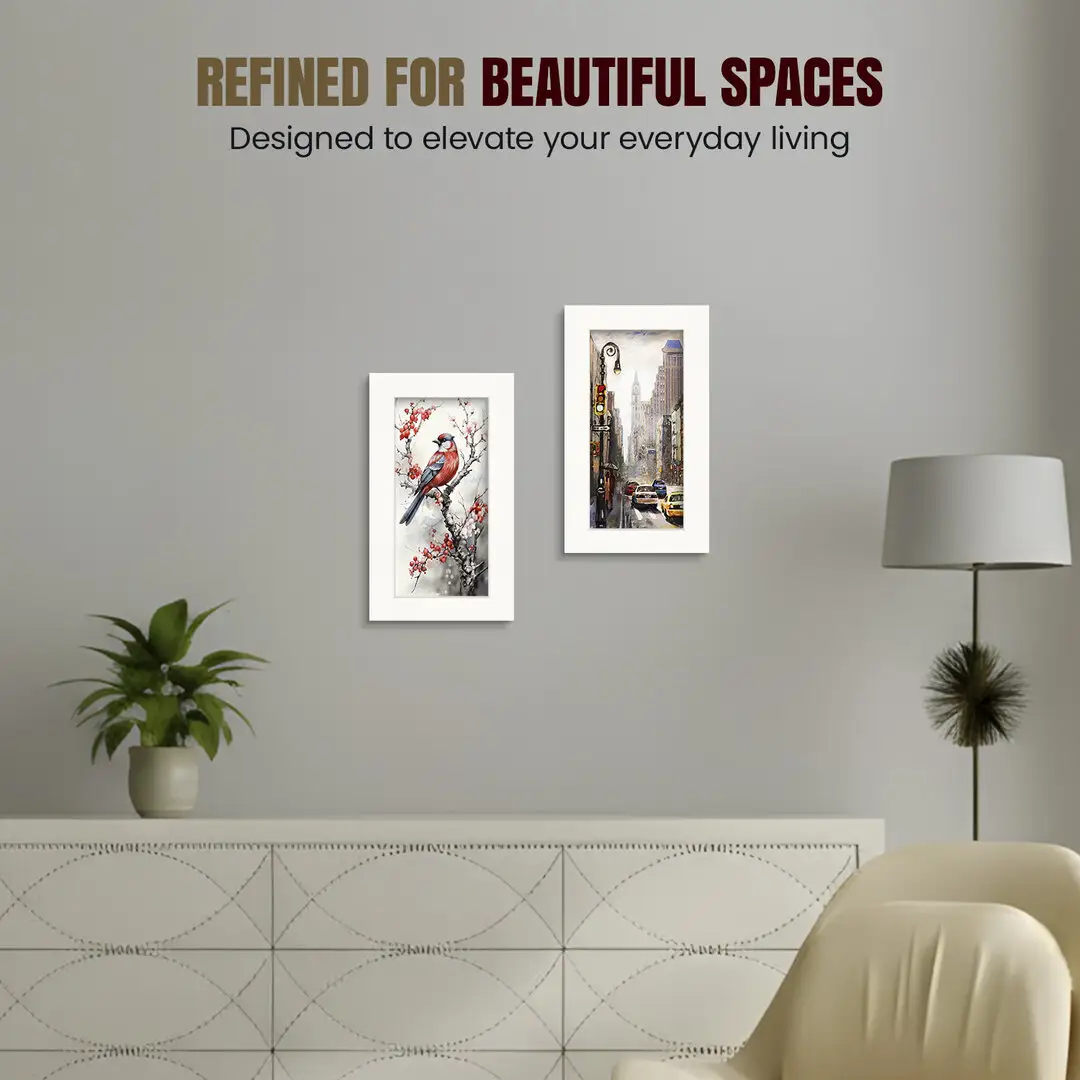 10x5" Modern White Picture Frame - Premium Photo Frame With Perspex Front thumbnail 2