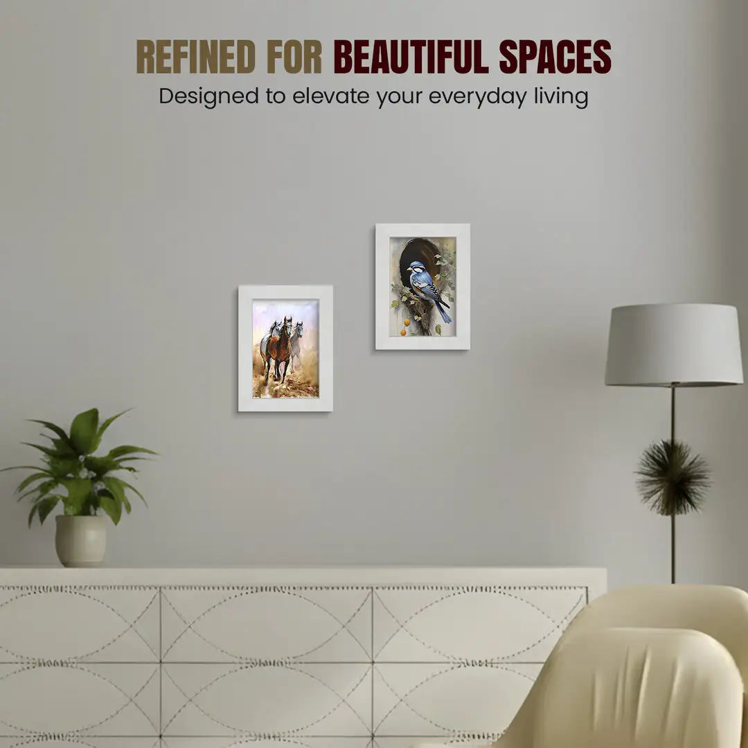 10x8" Ash White Modern Picture Frame - Elegant Wall Frame With Perspex Front thumbnail 2