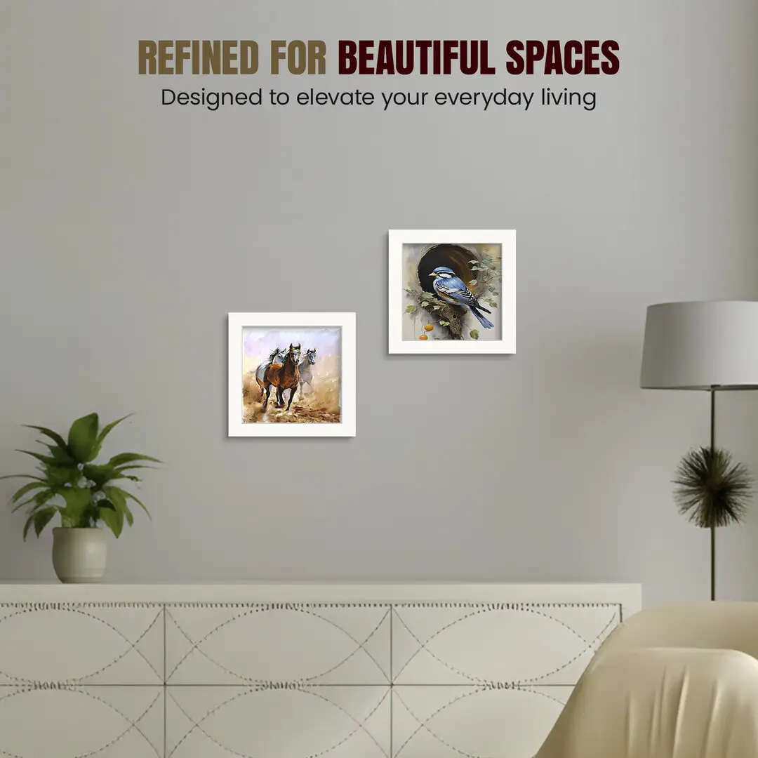 12x12" Modern White Picture Frame | Beautiful Wall Frame With Perspex Front thumbnail 2