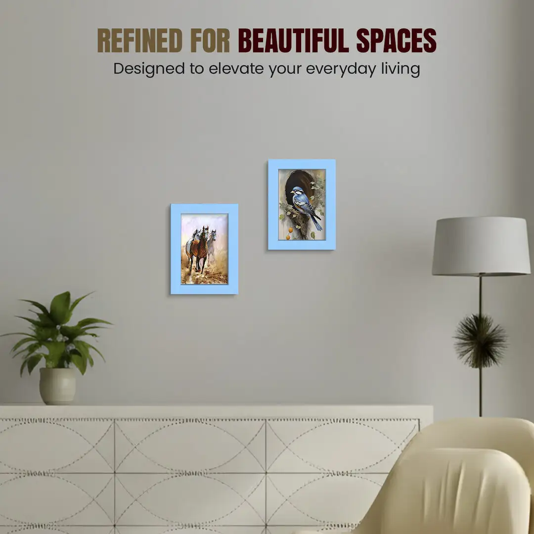 12x9" Modern Baby Blue Picture Frame - Elegant Wall Frame With Perspex Front thumbnail 2