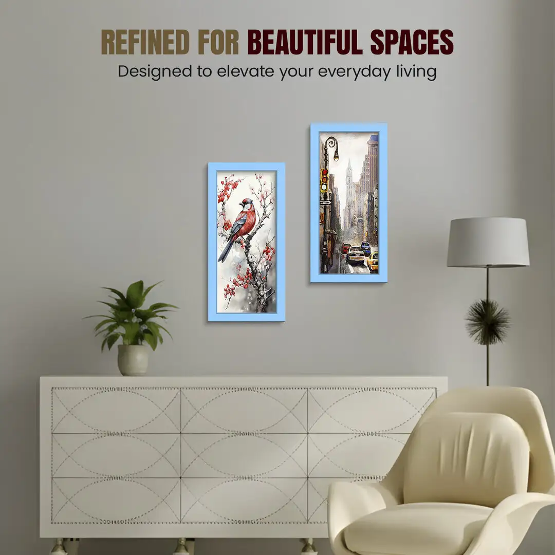 15x5" Modern Baby Blue Picture Frame - Elegant Wall Frame With Perspex Front thumbnail 2