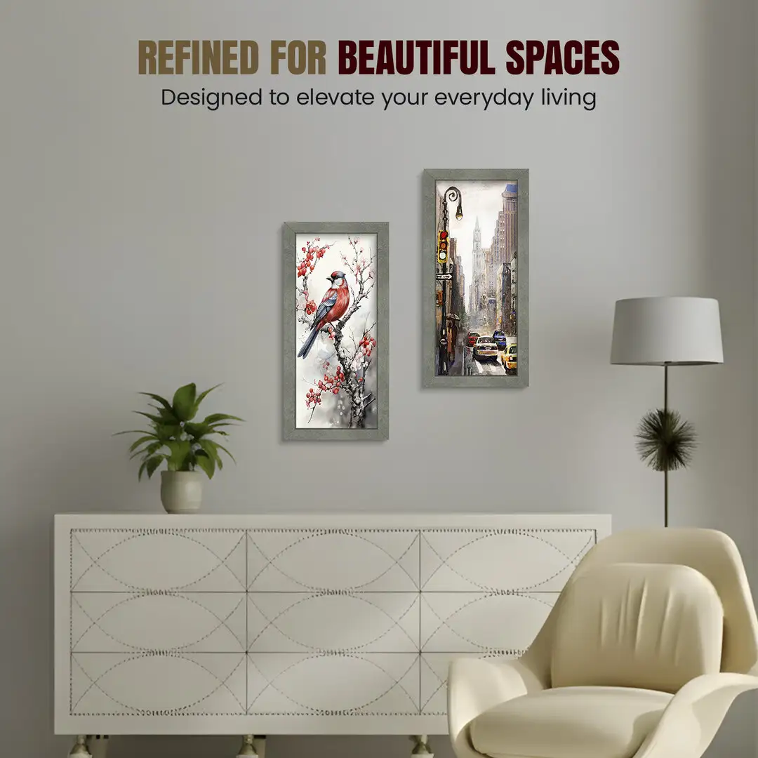 15x5" Modern Grey Marble Picture Frame | Beautiful Wall Frame With Perspex Front thumbnail 2