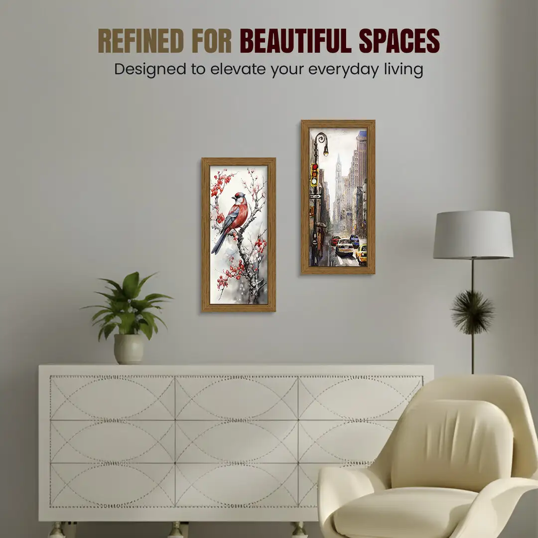15x5" Modern Oak Picture Frame | Beautiful Wall Frame With Perspex Front thumbnail 2