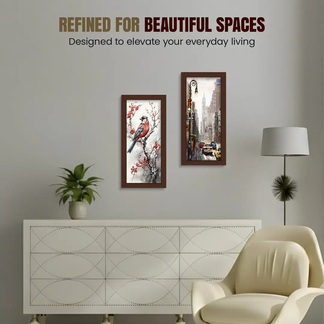 15x5" Modern Rose Wood Picture Frame | Beautiful Wall Frame With Perspex Front thumbnail 2