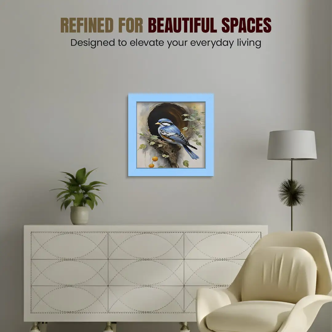 17x17" Modern Baby Blue Picture Frame | Beautiful Wall Frame With Perspex Front thumbnail 2